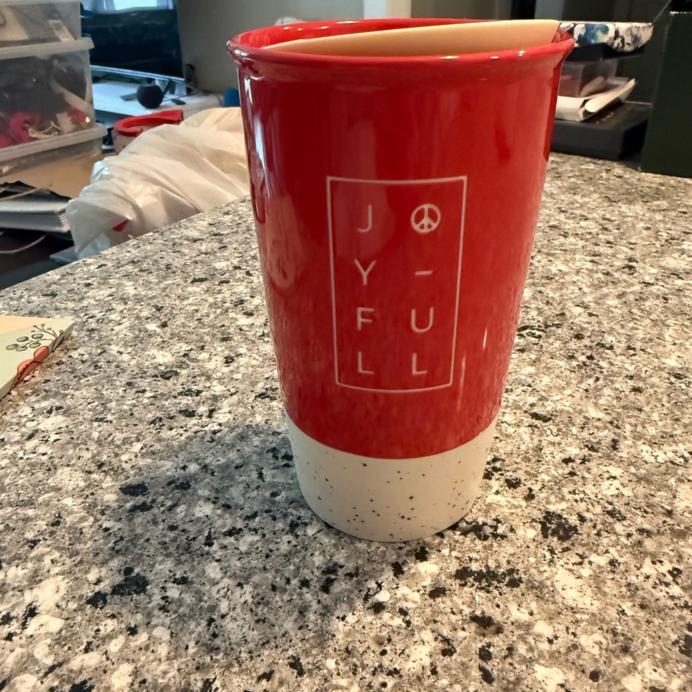 Starbucks Joyful Red and Cream Mug